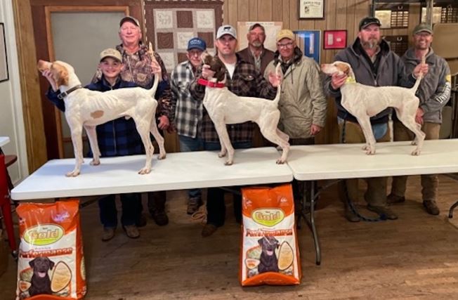 Dr. Boucher Amateur Derby Classic Winners. L to R: Landon Westfall w/ Rebulator Sam, Lynn Oxendine, Richard Lewis, Ryan Westfall w/ S F Hardfork, Eddie Berendsen (judge); Larry Smith, Jay S. Lewis w/Intensive Turnin N Burnin, and Steve Auxier